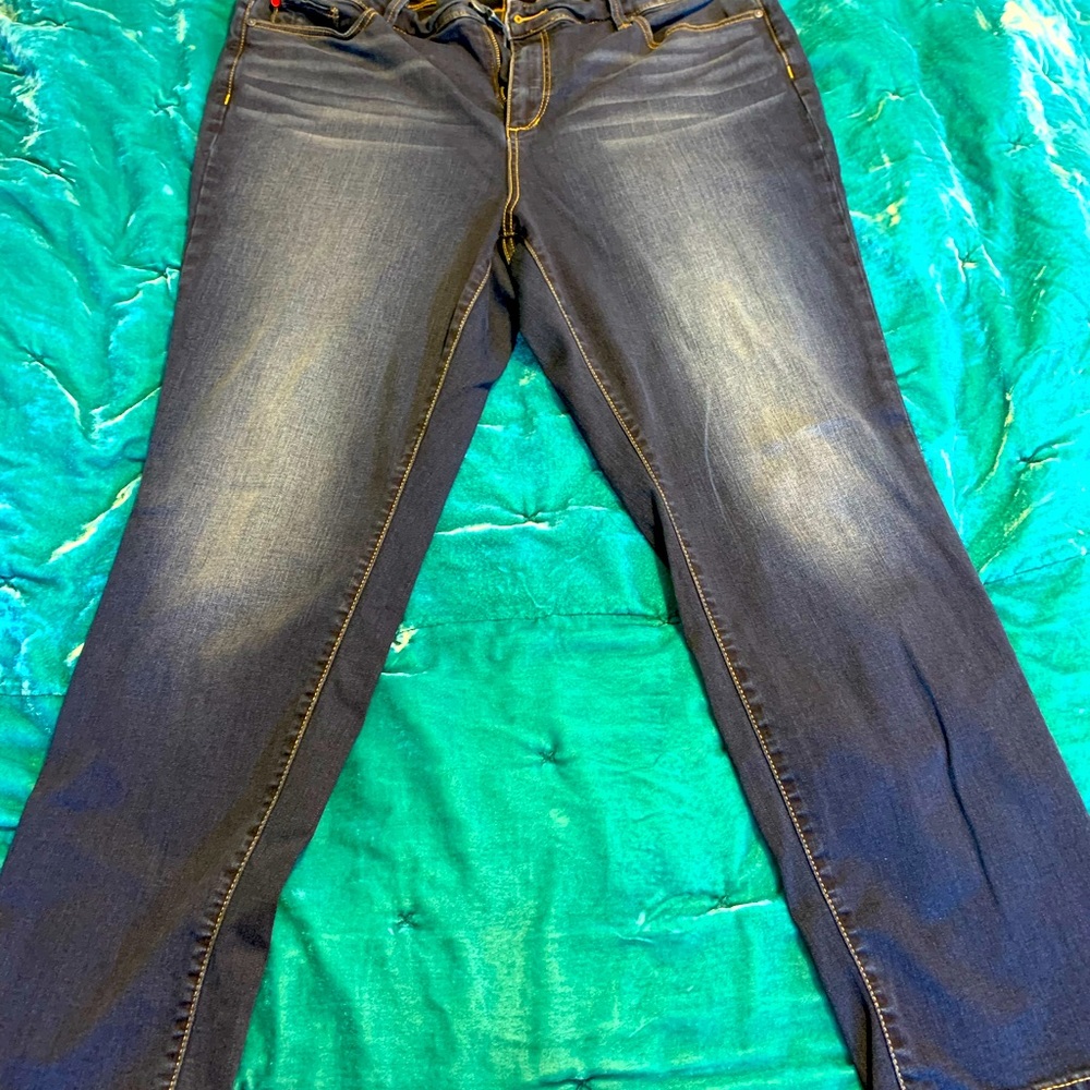 Slink straight leg stretch dark wash jean